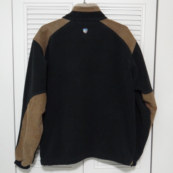 KÜHL Alpenwurx Men’s Large Black Brown Sherpa Fleece Jacket Full Zip Outdoor - Picture 3 of 8